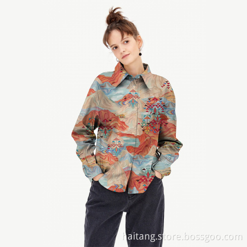 Fashionable Shirt Textile Digital Printing Fabric Retro Soft